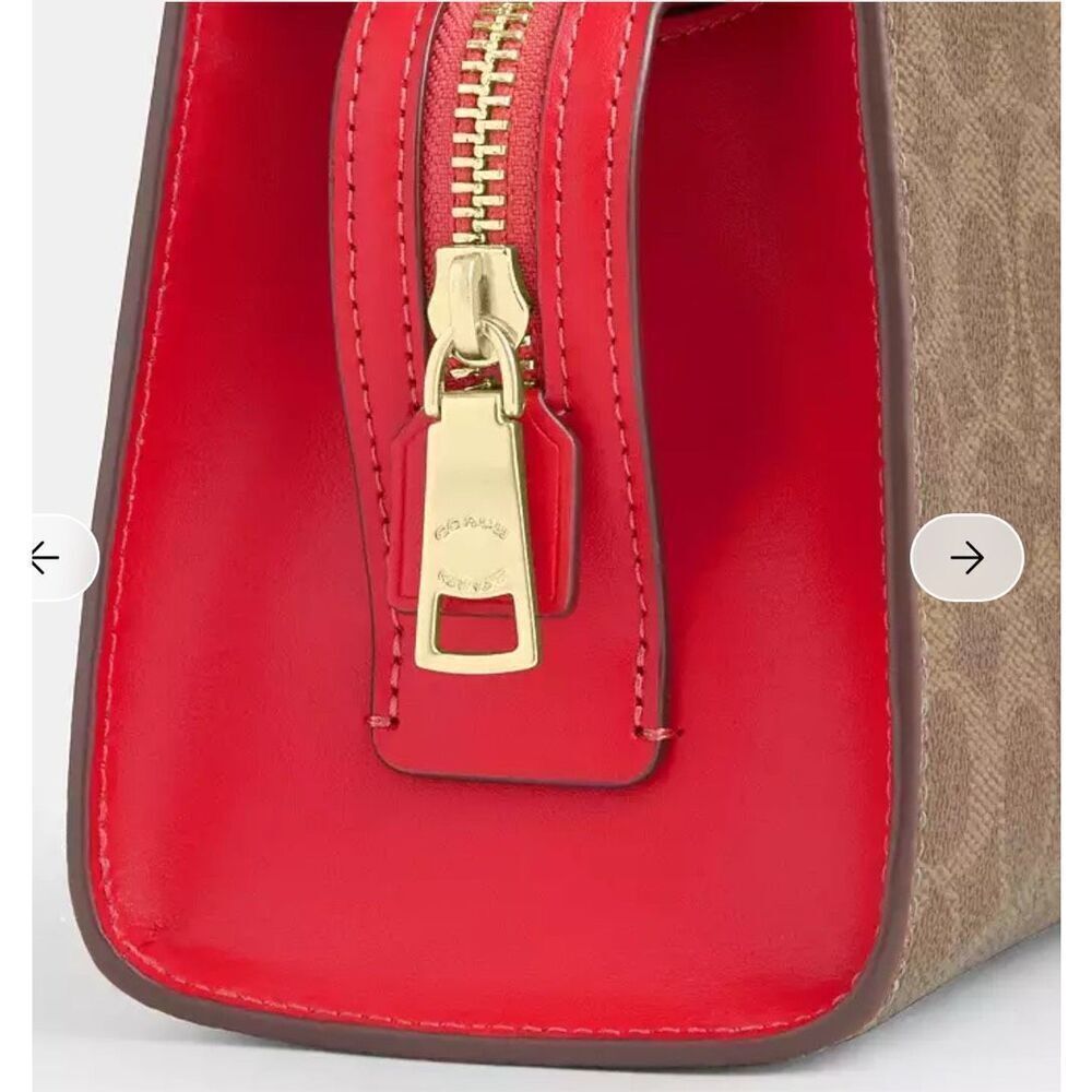 🔥🎁NWT! Coach Gia Crossbody Bag In Sig Canvas Tan/Carnation CCK77 Msrp: $298.00 - Picture 11 of 11